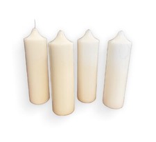 Unscented Short Cream 100% Organic Soy Wax Decorative Pillar Candles (4-pack)