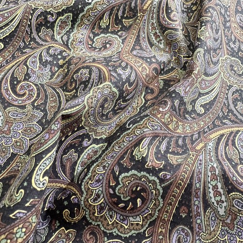 Cotton fabric black purple - fabric, &
