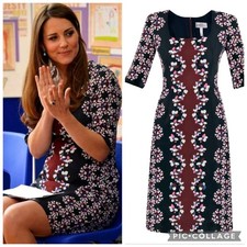 New ERDEM SOPHIA dress silk crepe dress Uk 10 Usa 6 ASO Kate Middleton Princess
