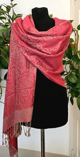 Red paisley pashmina - red, shawl