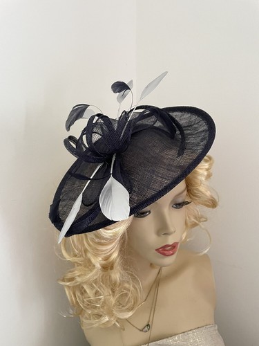 New fascinator navy blue - new,