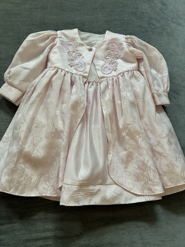 Pink satin floral baby - satin, girls