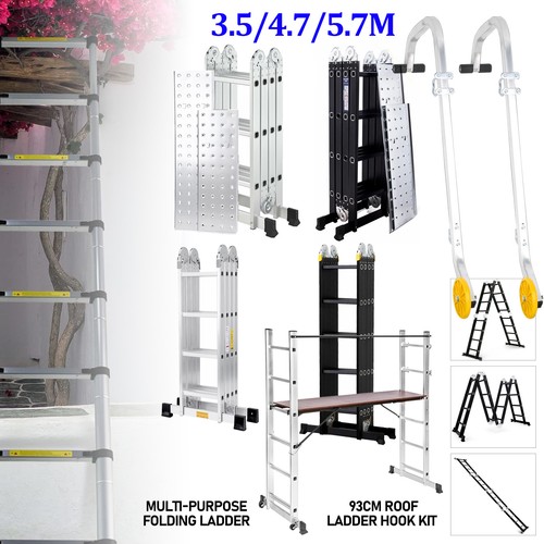 Aluminium folding ladder - aluminium,