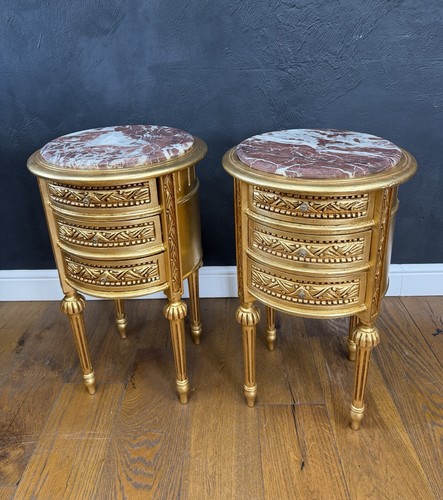 Pair round french - round, gilt