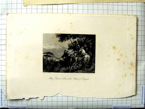 Old antique print scene mary - old,