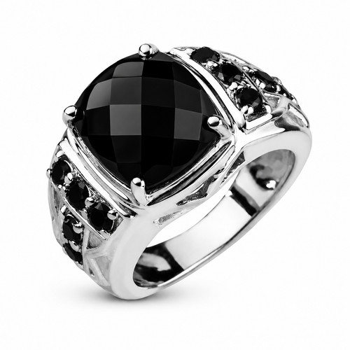 Natural black onyx gemstone - black,