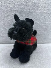 Keel Toys black scottie dog with tartan coat soft toy plushie teddy plush toy