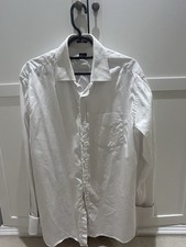Paul Smith White Embroidered Shirt With Cuffs Neck 17 Inches Large