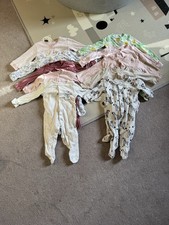 10 Baby Girl Sleepsuits 6-9