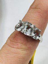 TJC silver and hyalite(?) ring UK size M new with tag