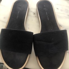 Tu Ladies Slip On Black Sandals Size 5