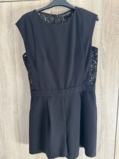 Warehouse Black Lacy Playsuit