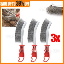 3X Heavy Duty Hand Wire Brush Stainless Steel Bristles Rust Paint Removal Tool