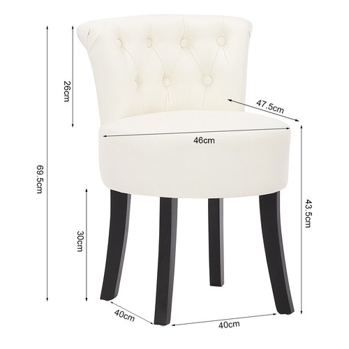 Velvet vanity stool tufted - w/,