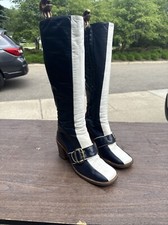 vtg 60s go go boots mot blue