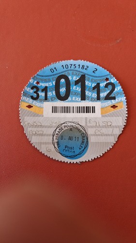 Genuine january 2012 tax disc - tax,