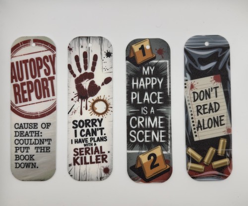 True crime bookmark set - true,