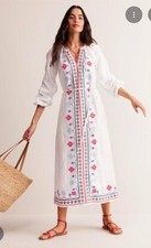 BODEN Embroidered Belted Linen