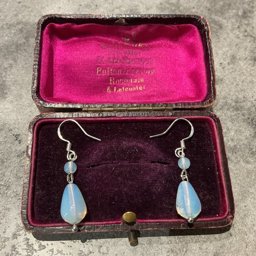 925 silver moonstone drop - silver,