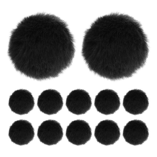 Pack faux rabbit fur pom - 12-pack,
