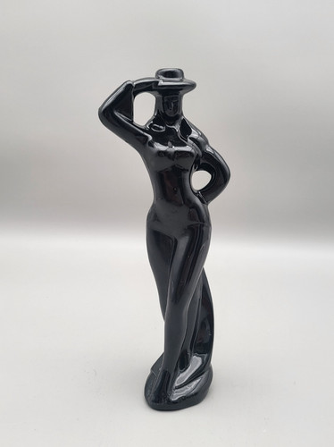 Figurine black ceramic woman - figurine,