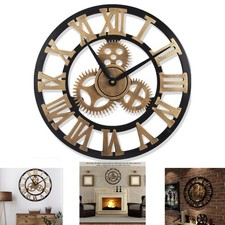 60cm Extra Large Roman Numerals Skeleton Wall Clock Giant Big Open Face Round UK