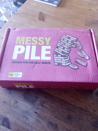 New messy pile jenga drinking - jenga,