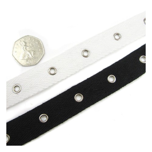 White eyelet tape 20mm wide - white,