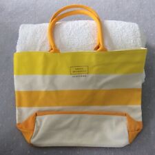Woman’s Arran Aromatics Beach Tote Shopping Striped Yellow and Cream Bag.