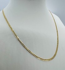14k Solid Gold Men's Women's necklace Curb Cuban Link Chain 16" - 30" 1.5 -5.5mm