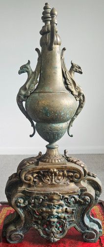 Antique gothic brass - gothic, fireplace