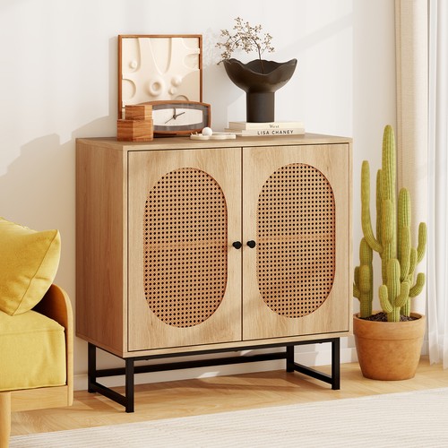 Rattan storage cabinet doors - storage,