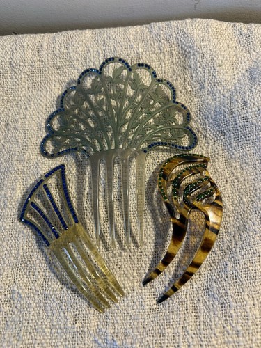 Antique hair comb celluloid - 3,