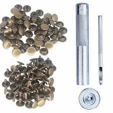 Double Cap Rivets Studs Leather Craft Repair Tubular Stud For DIY Bag 100pcs