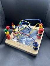 Wonderworld Wooden Natural Montessori Bead Maze Coaster Resource Toy Playset