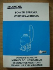 Honda Power Sprayer WJR1525 WJR2525 Owners Manual Agricultural Chemical Sprayer