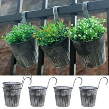 5Pc Hanging Plant Iron Flower Pots Balcony Planter Hanging Plant Pots for Fence