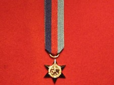 Miniature World War 2 1939 1945 Star Medal with ribbon in Mint Condition
