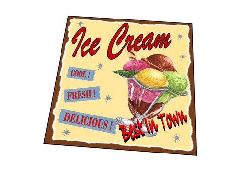 Vintage ice cream retro - ice, sign