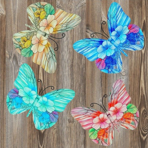 Four wrought iron butterfly - four,