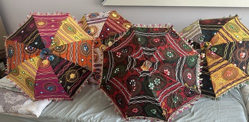 Embroidered parasol umbrella - parasol,