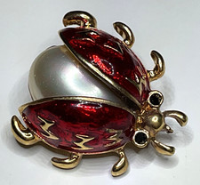 Red Enamel Ladybird Brooch Pin