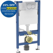 Geberit 980mm Duofix Wall Hung Frame Flush Plate & Alpha Dual Concealed Cistern