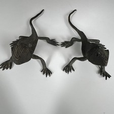 Pair metal (maybe brass or copper) Lizards 12"/25cm long