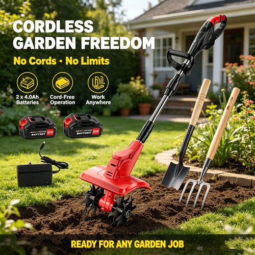 Cordless electric tiller - cordless,
