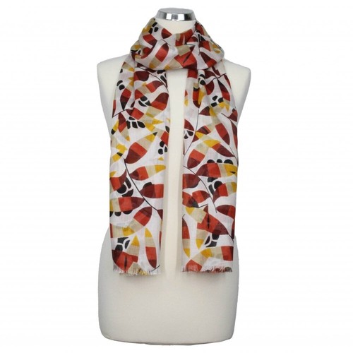 Block leaf print scarf - block,