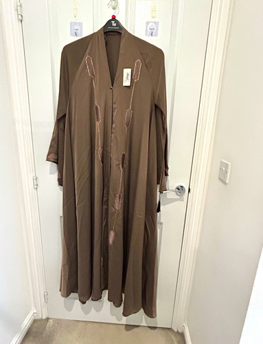 Brown open front - open-front, maxi