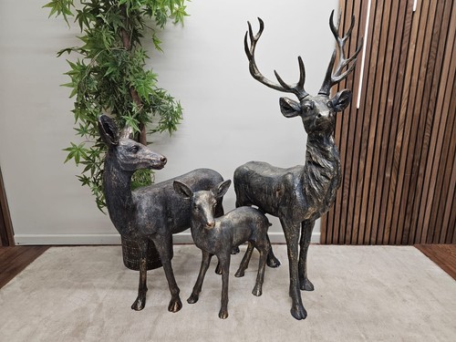 Large rustic standing stag - large,