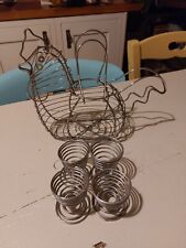 Chrome wire chicken egg basket