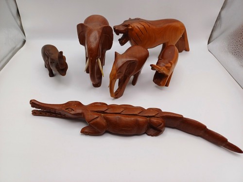 Vintage carved wooden safari - carved,